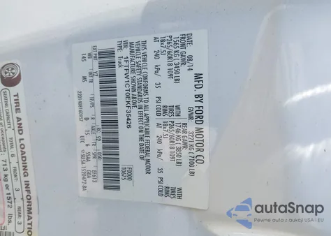 2014 Ford F150 Supercrew from USA, damaged, VIN 1FTFW1CT0EKF35426